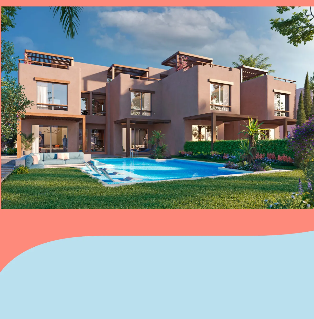 تصميم التاون هاوس هاسيندا بلو