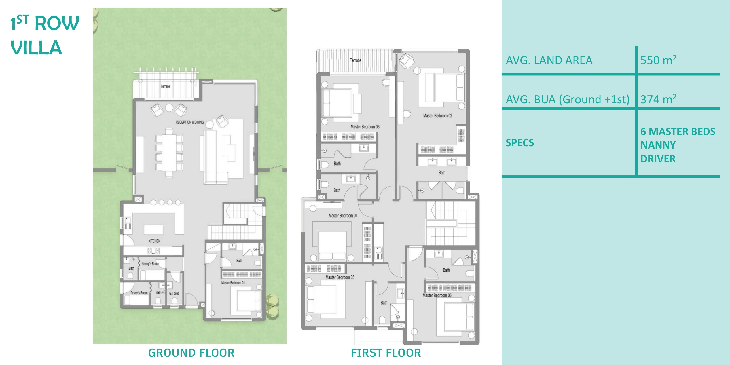 مسقط first row villa في هاسيندا ووترز