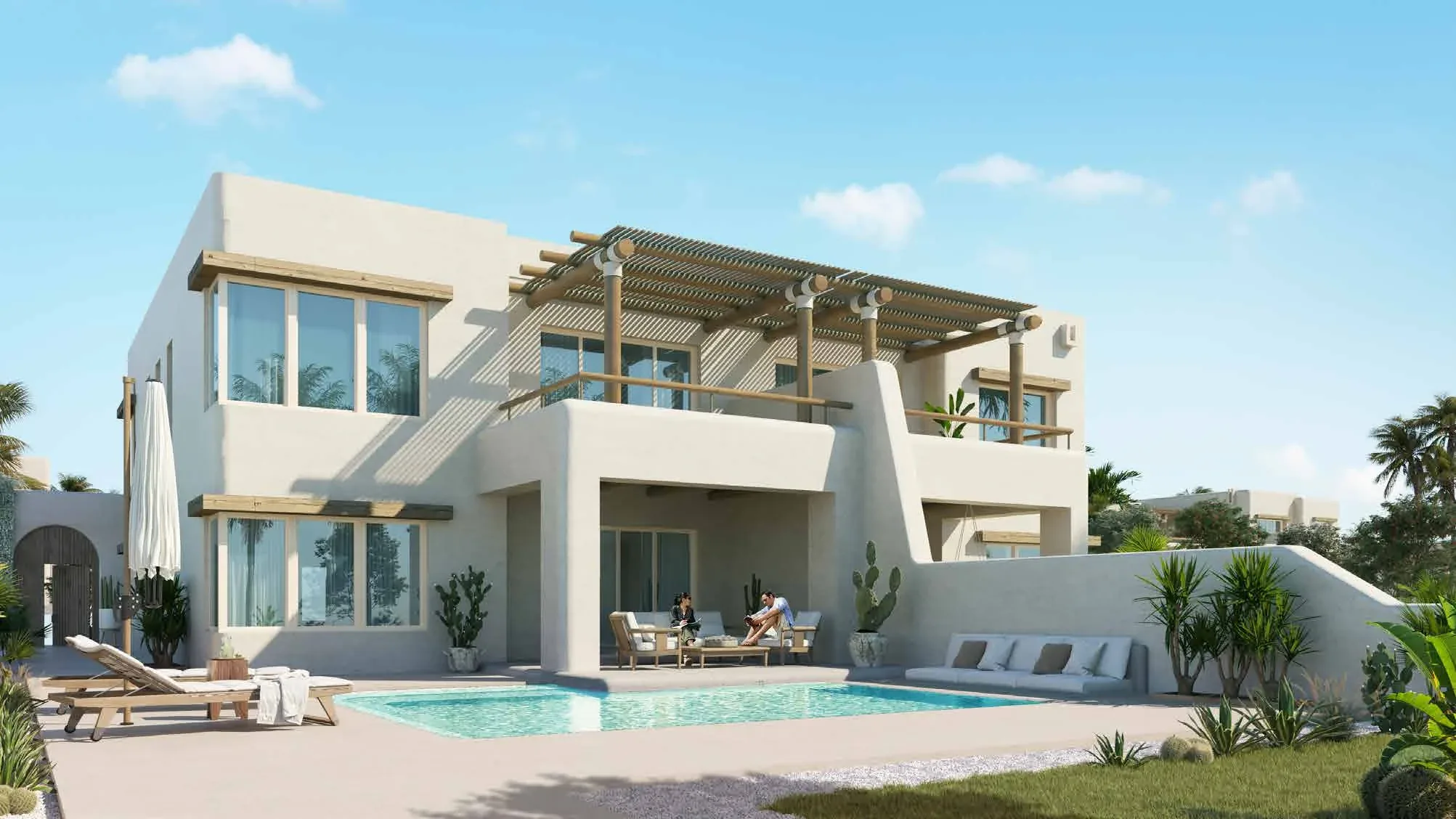 تصميم فيلا بإطلالة مفتوحة - هاسيندا ويست